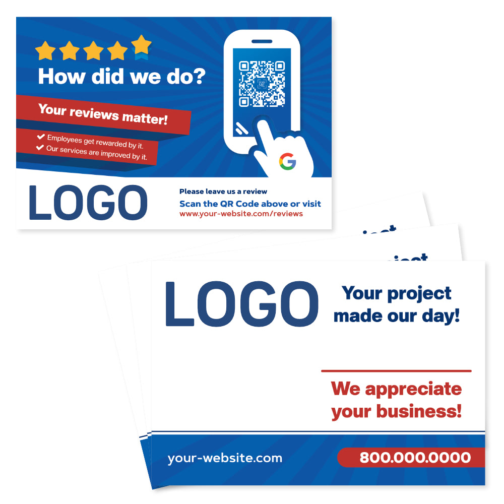 contractor google review postcard