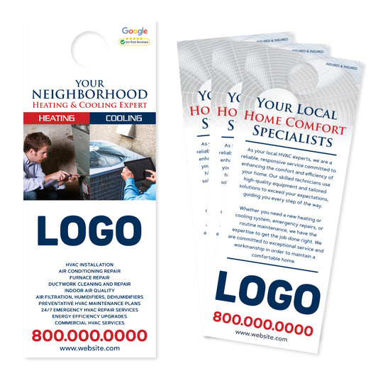 hvac service door hanger