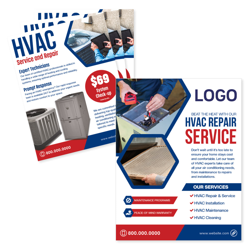 hvac service flyer design