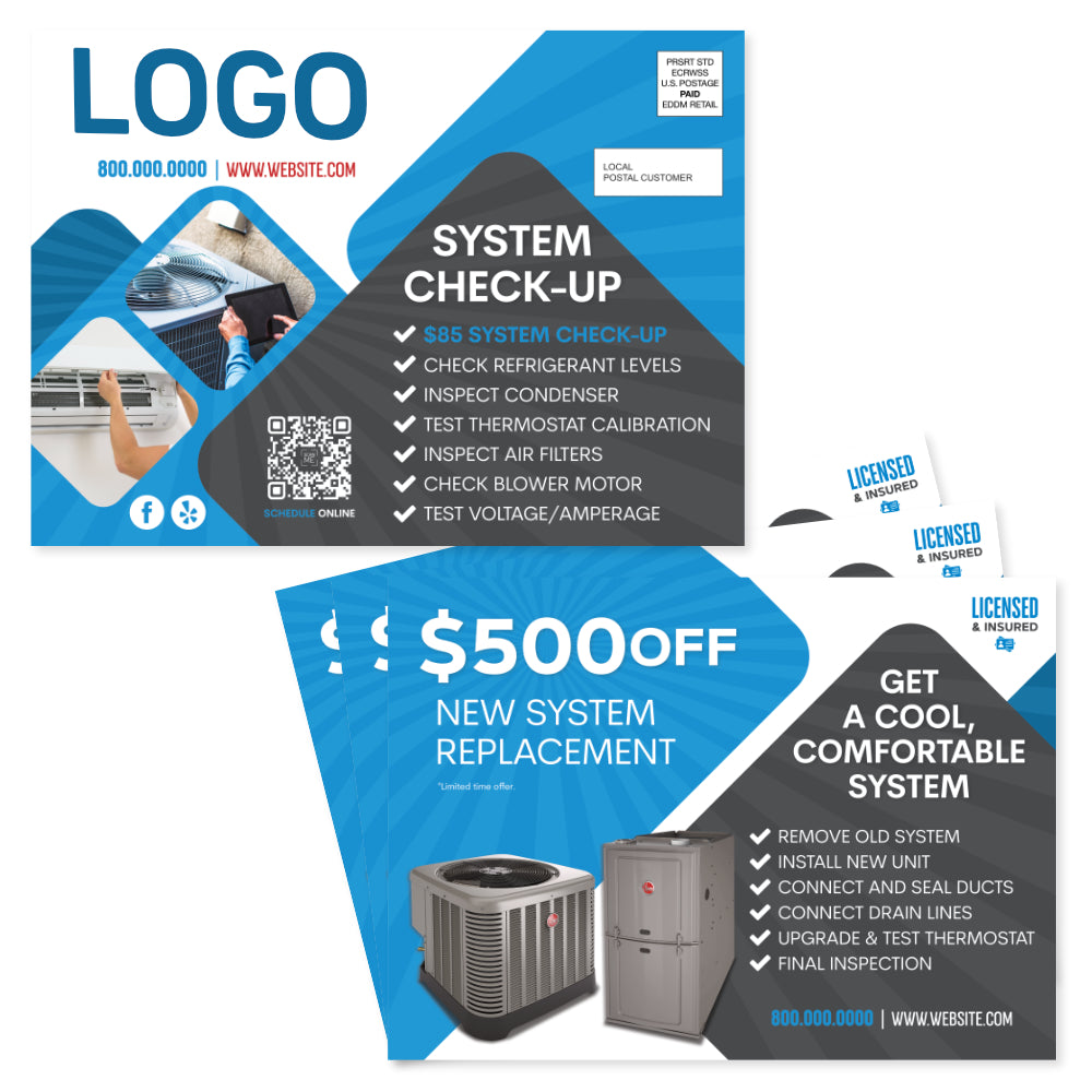 eddm hvac system replacement postcard design