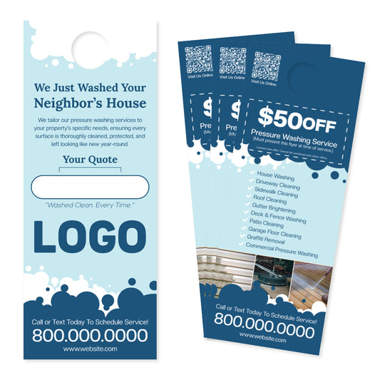 Pressure washing door hanger design