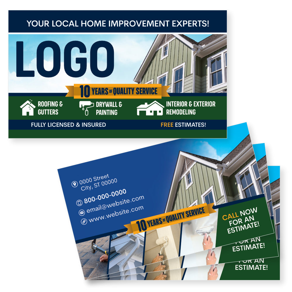 remodeling contractor business card design