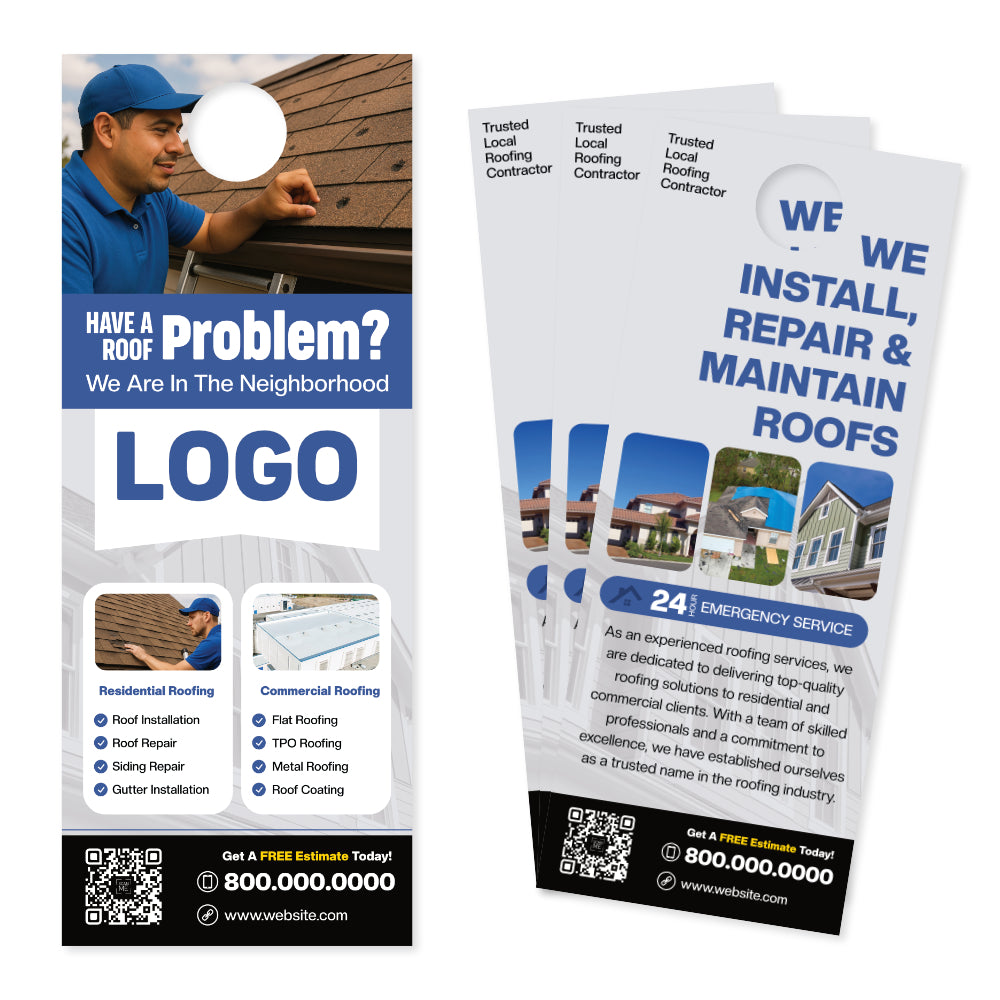 roofing contractor door hanger design print