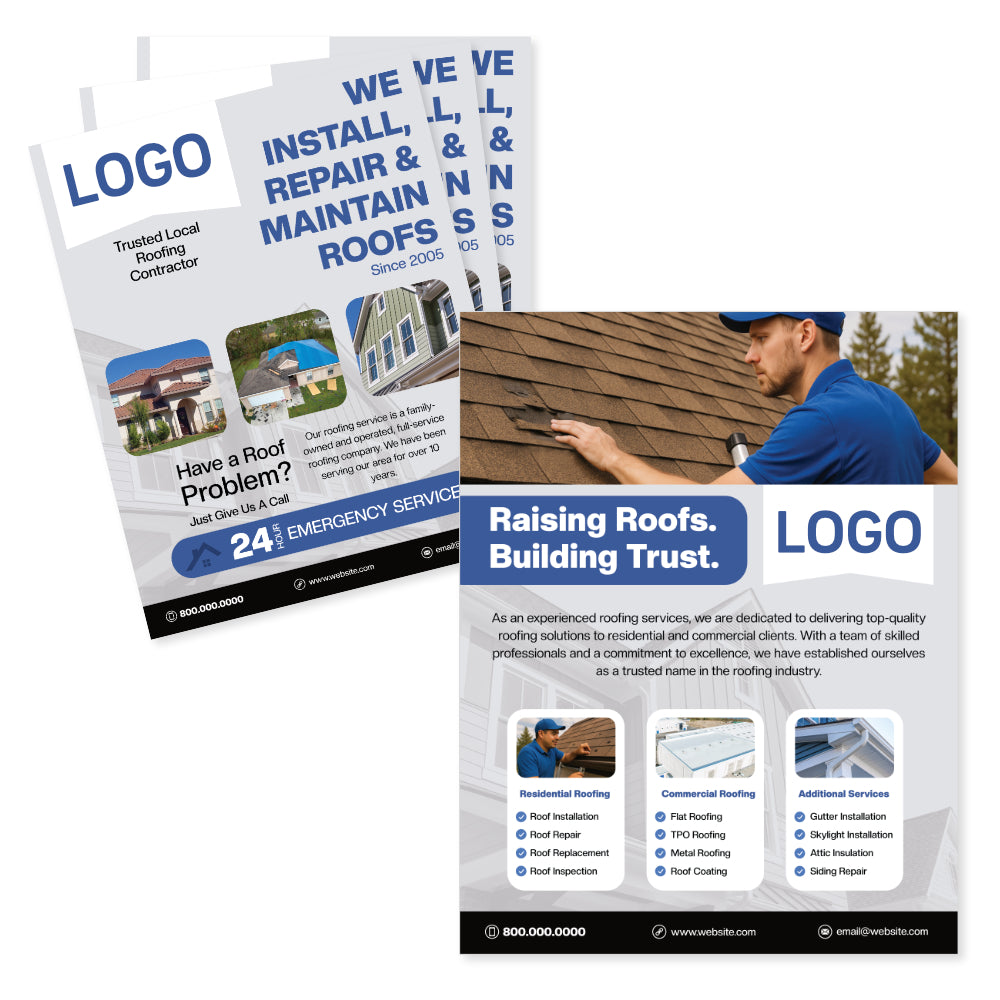 roofing contractor flyer design print