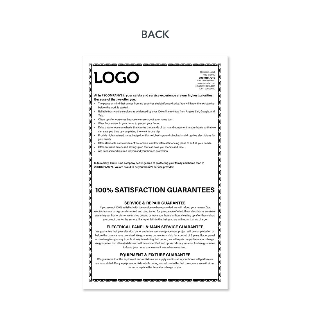 carbonless proposal invoice form for electricians
