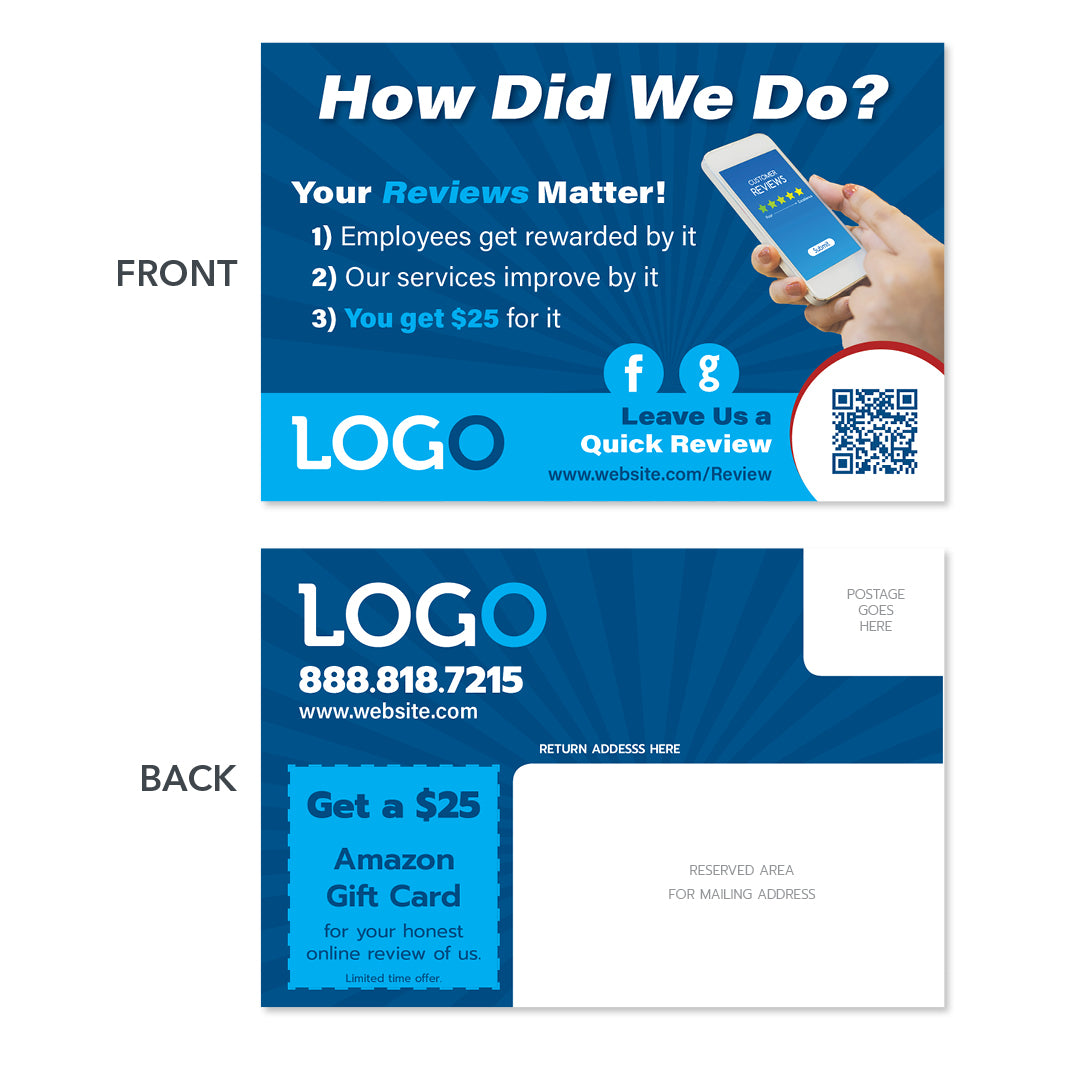 contractor review postcard