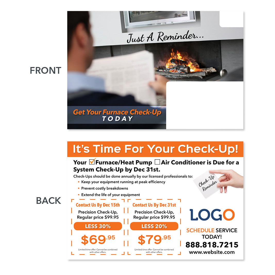 furnace maintenance hvac postcard