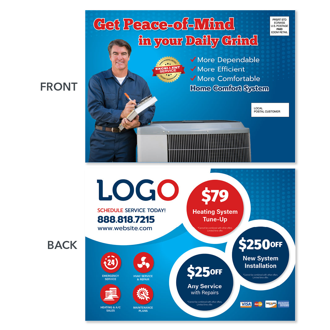 hvac heating EDDM maintenance postcard