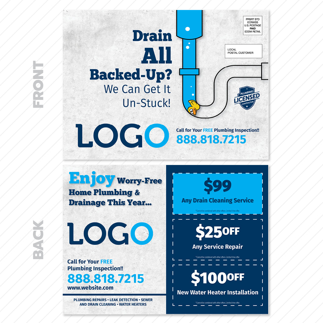 drain clearing plumbing eddm postcard