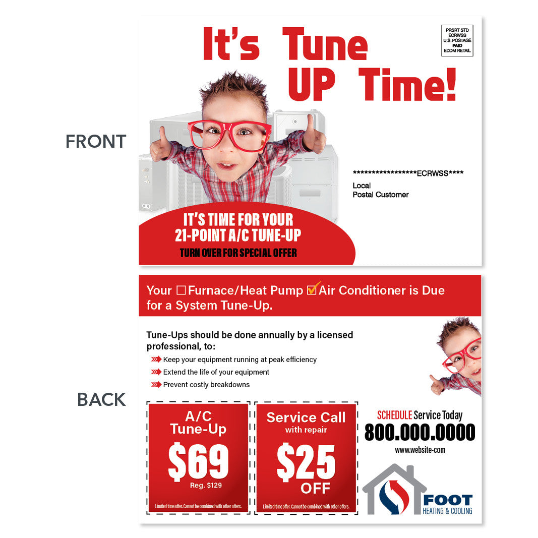 air conditioning eddm postcard for hvac company