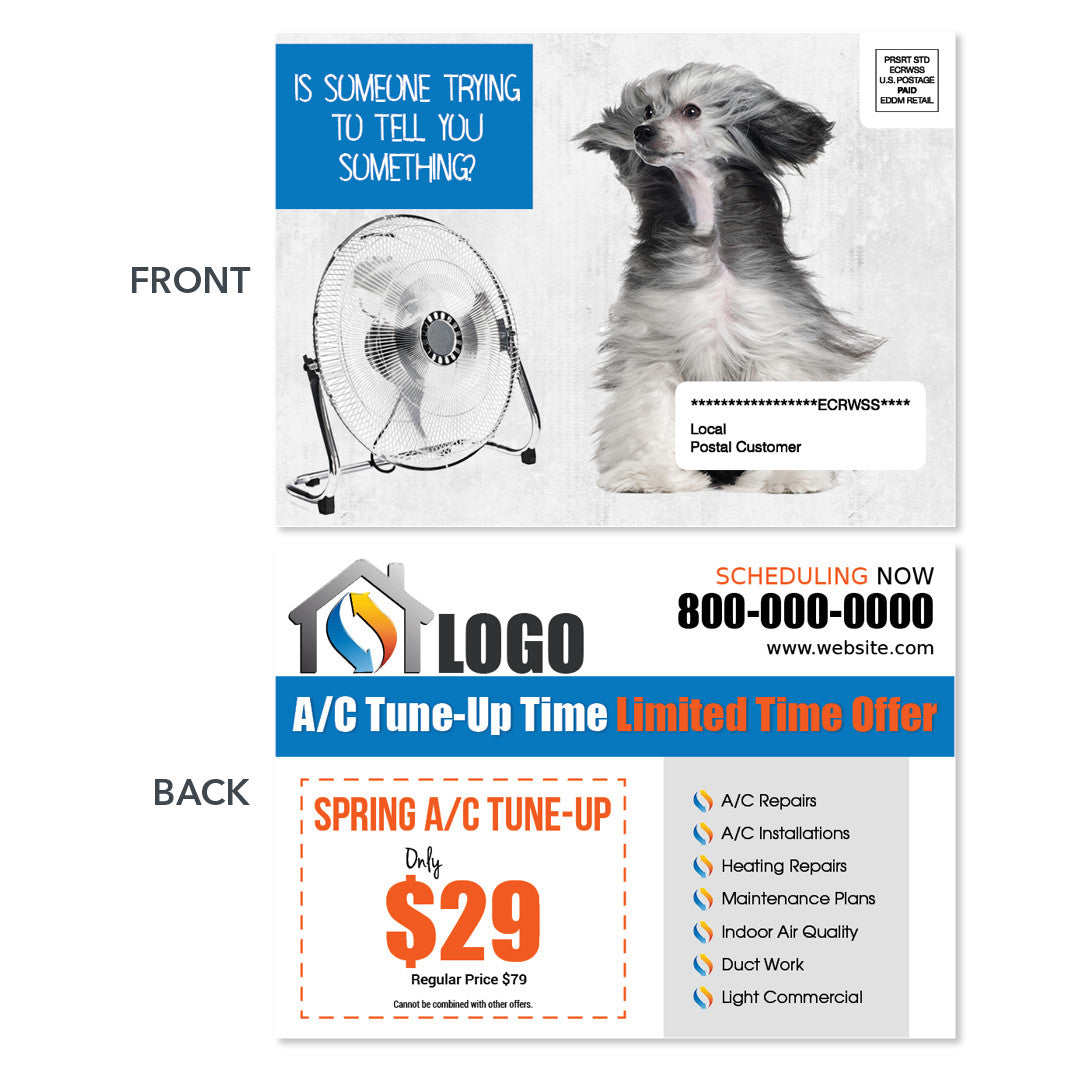 air conditioning eddm postcard for hvac company