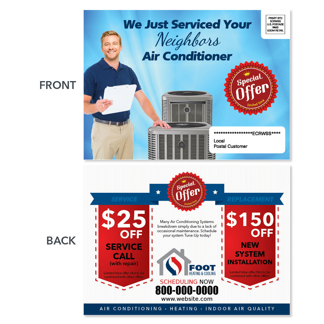 maintenance eddm postcard for hvac company