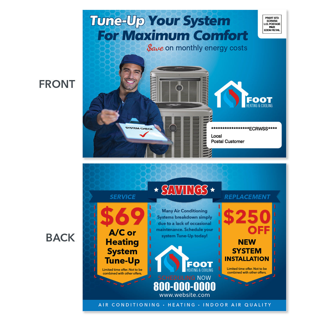 air conditioning eddm postcard for hvac company