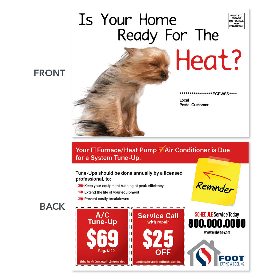air conditioning eddm postcard for hvac company