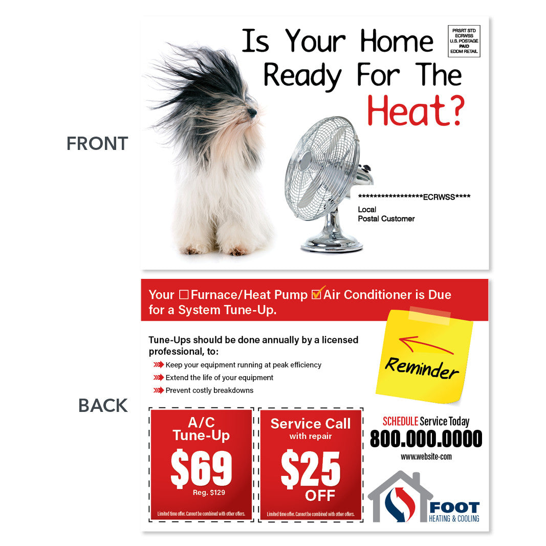 air conditioning eddm postcard for hvac company