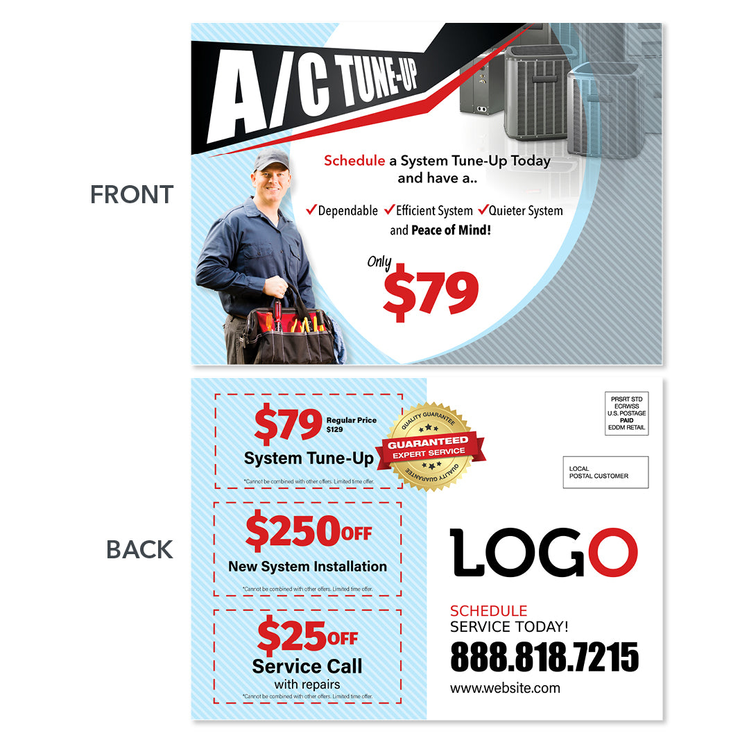 air conditioning eddm postcard for hvac company