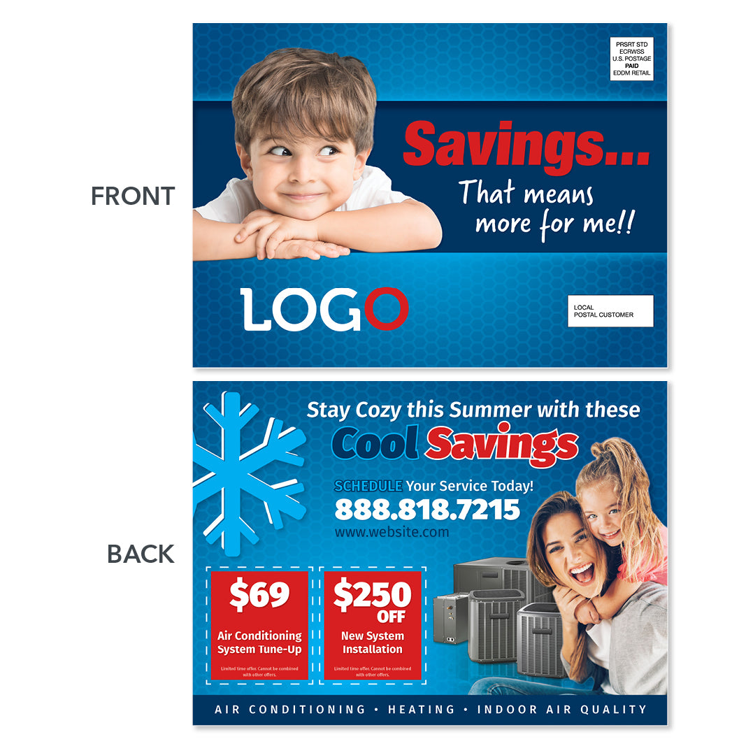 hvac air conditioning postcard with baby