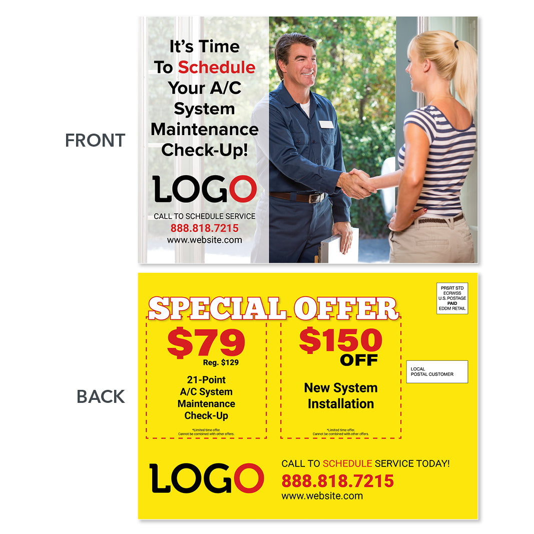 air conditioning eddm service postcard