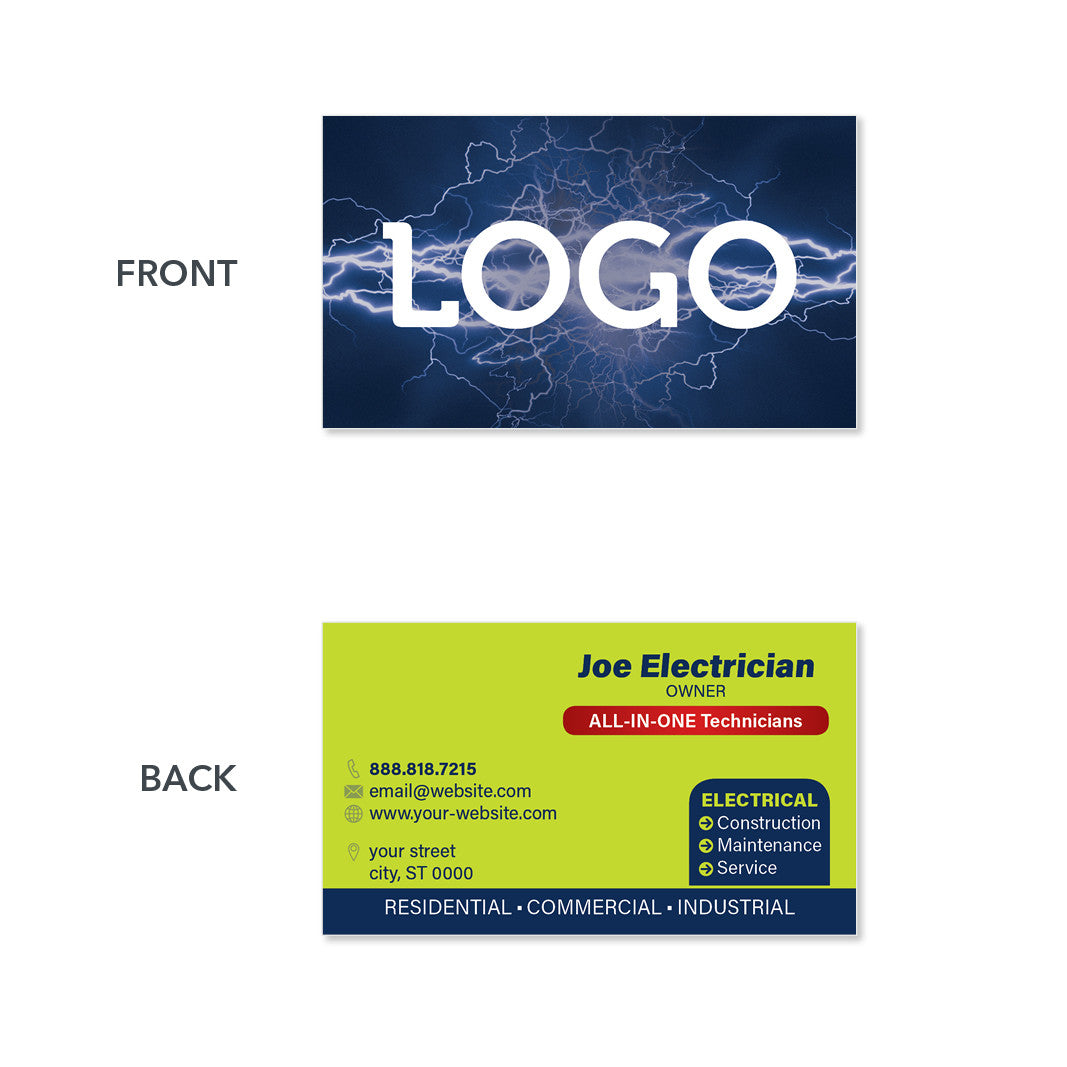 Electricians Business Card Design Print Services Footbridge Marketing