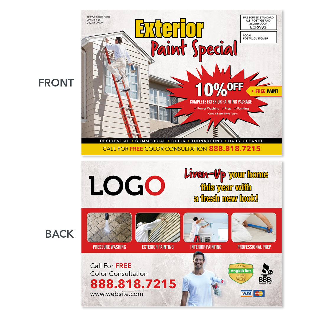 exterior painting contractor eddm postcard