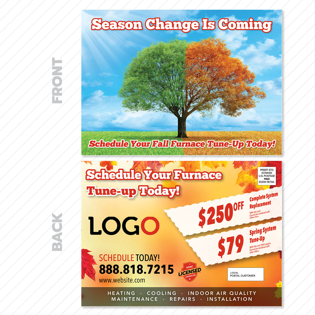fall furnace eddm postcard for hvac