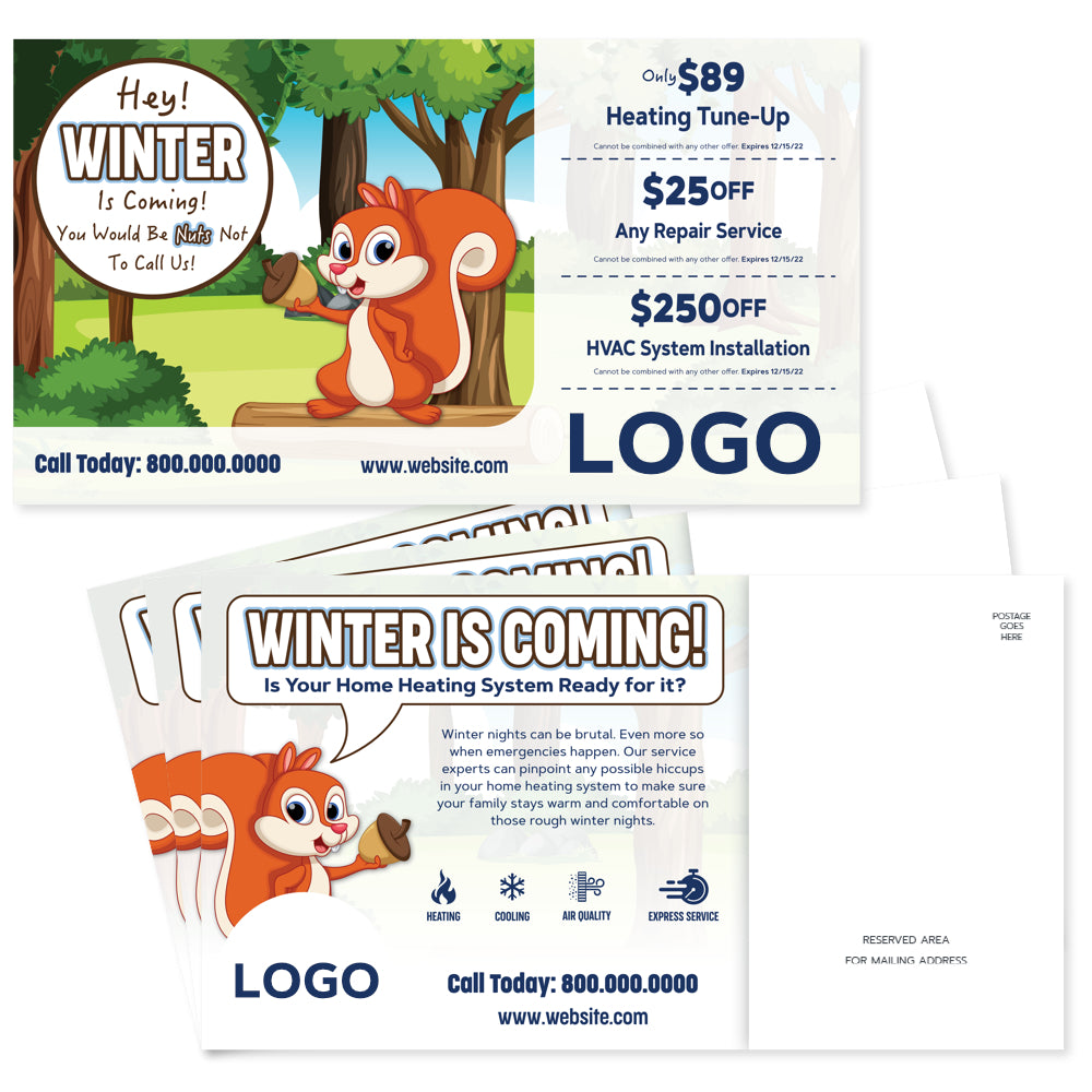 fall hvac postcard design humor