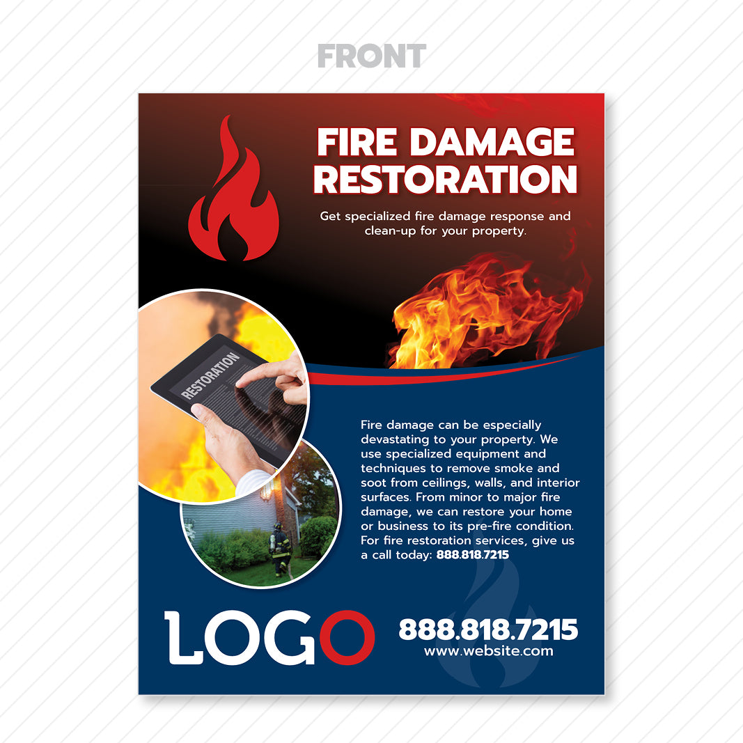 fire damage restoration print design