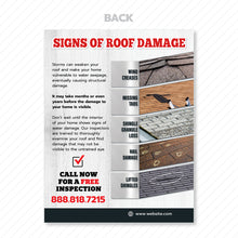 Load image into Gallery viewer, signs of roof damage flyer
