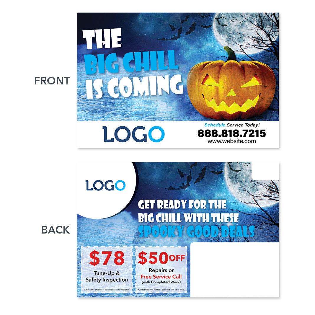Halloween hvac postcard design