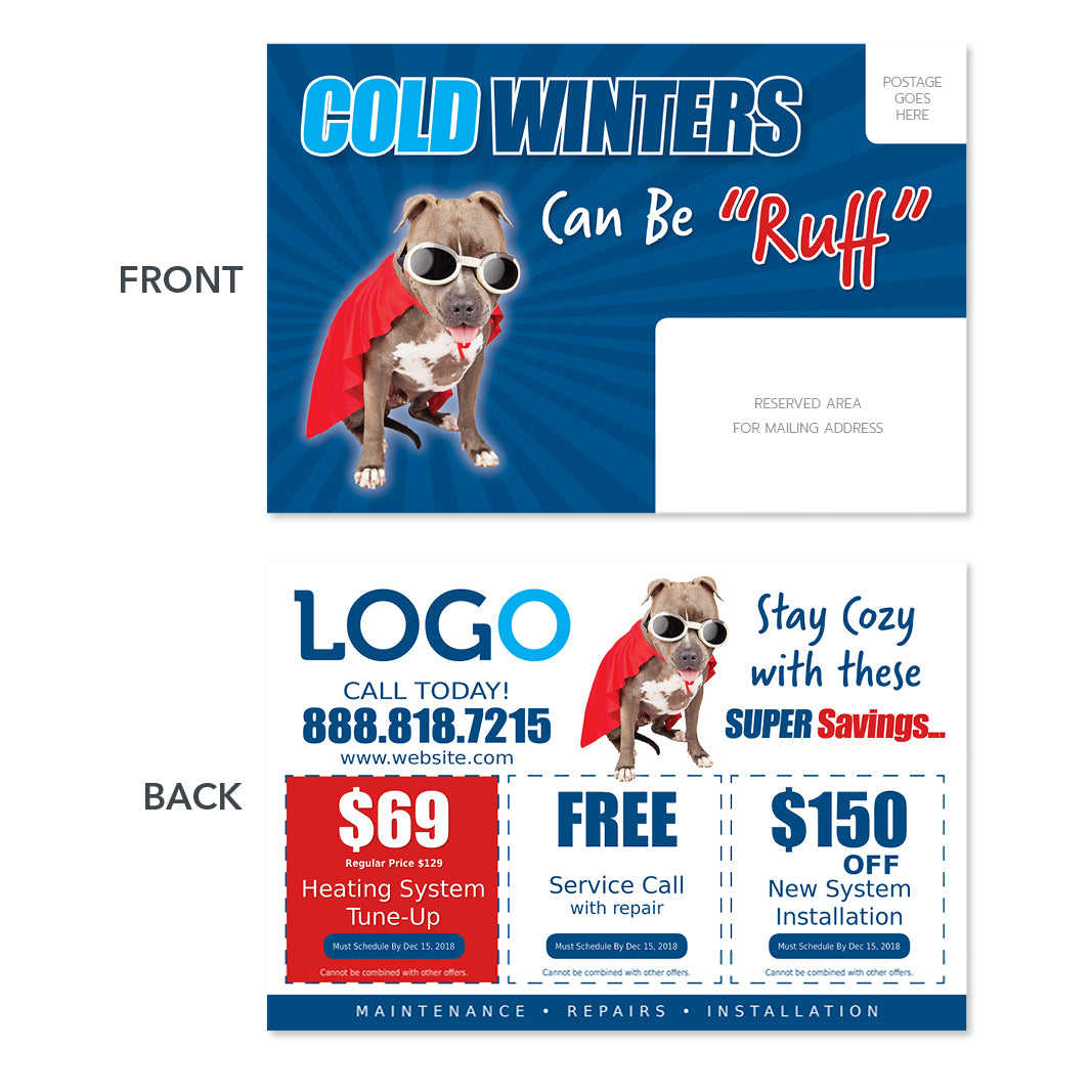 hvac heating maintenance postcard
