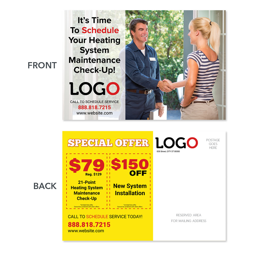 hvac furnace postcard mailer