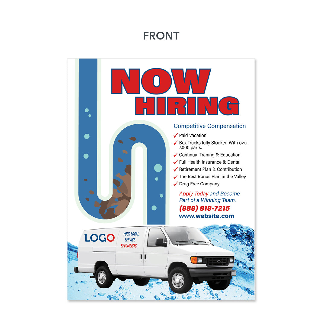 now hiring plumbers flyer