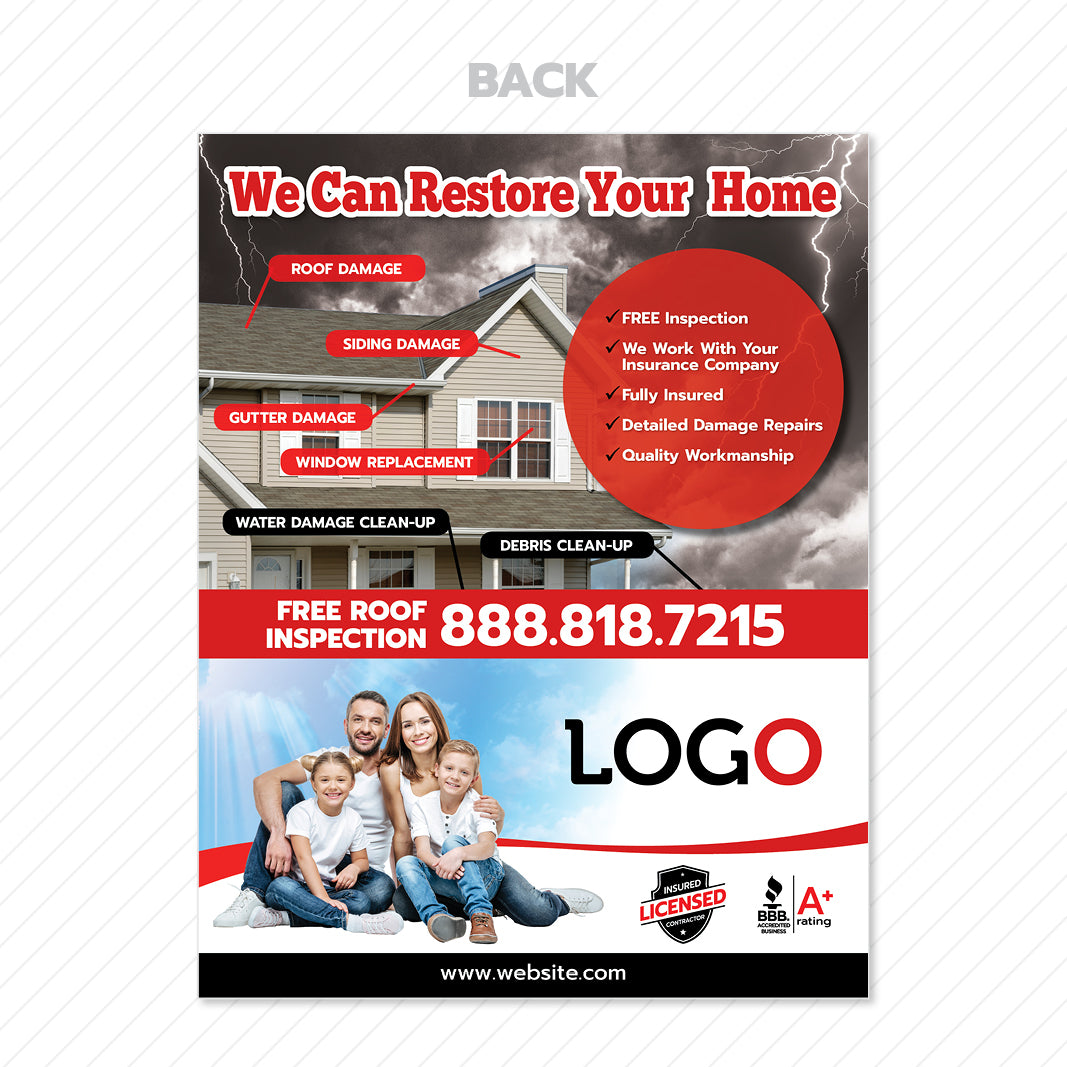 hurricane damage flyer for roofers