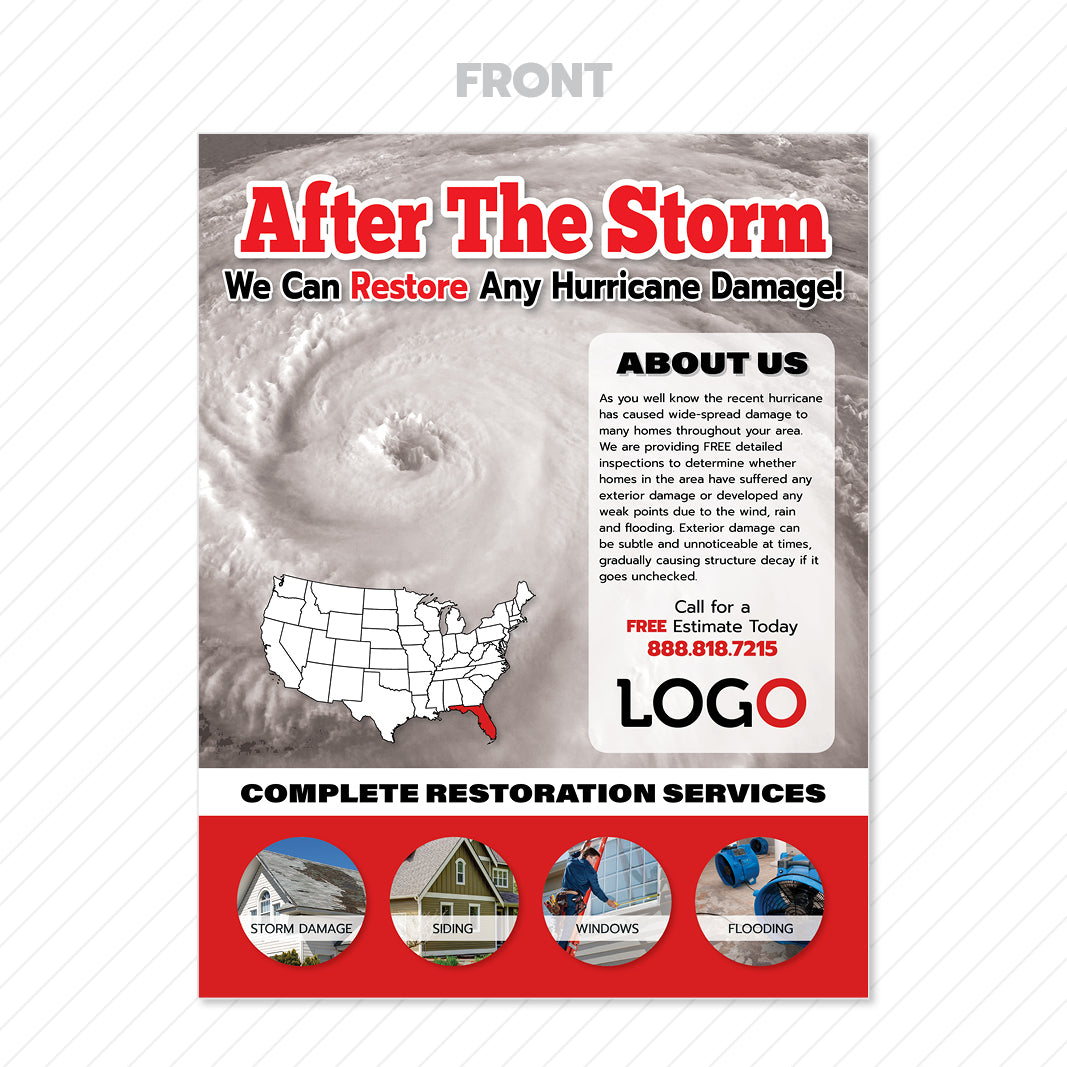 hurricane damage flyer for roofers