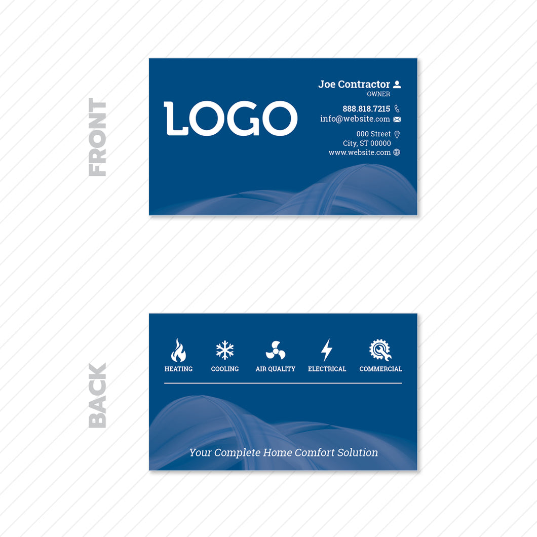 hvac business card print design