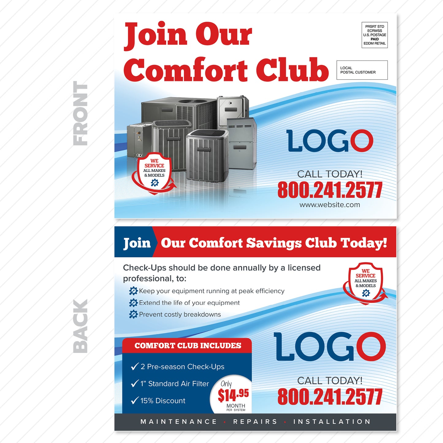 eddm comfort club postcaard