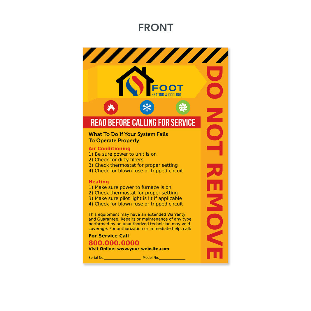 hvac equipment sticker design