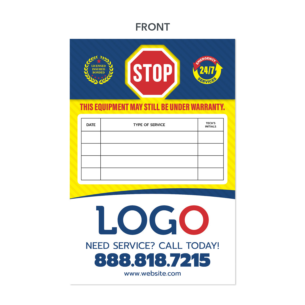 hvac maintenance sticker