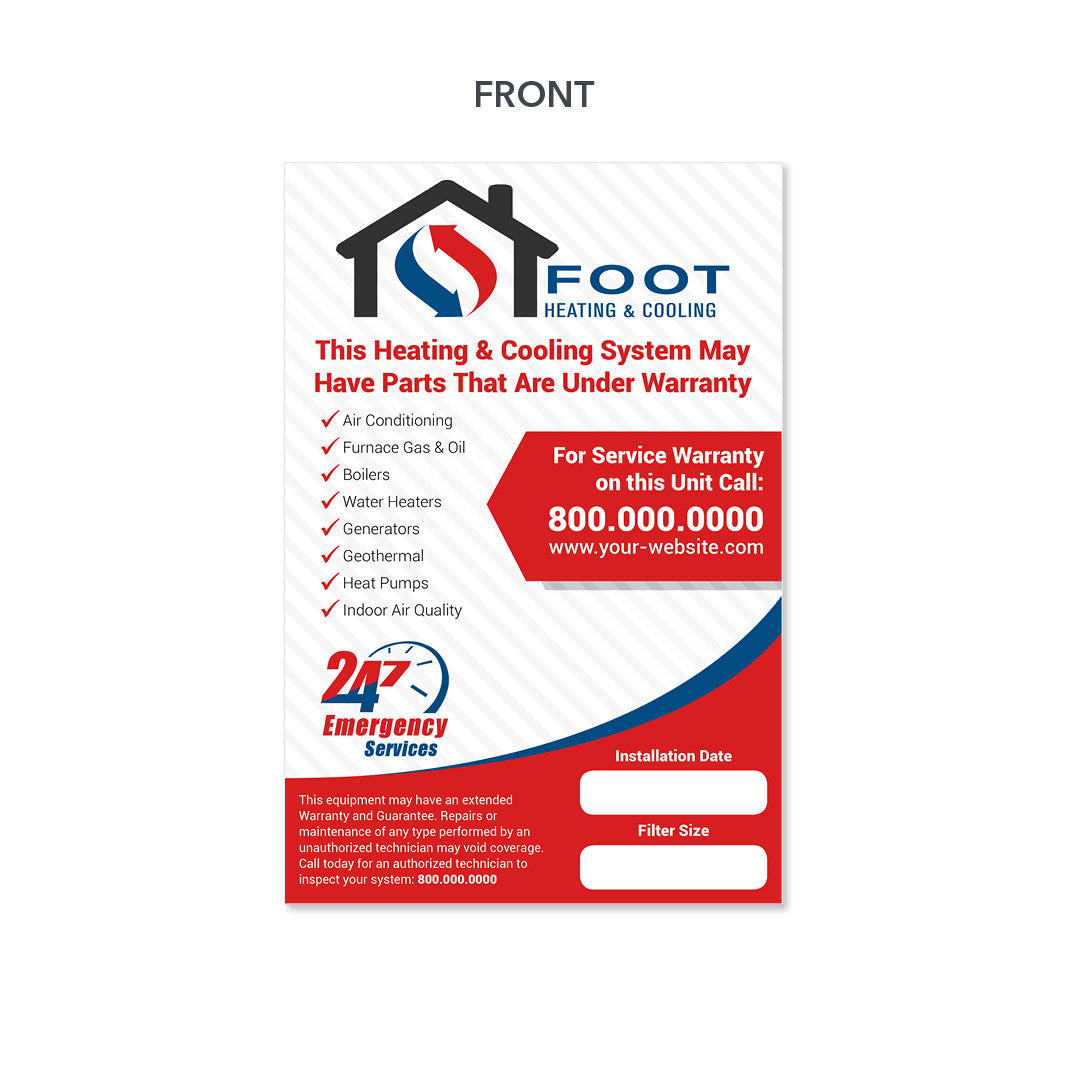 hvac equipment sticker design