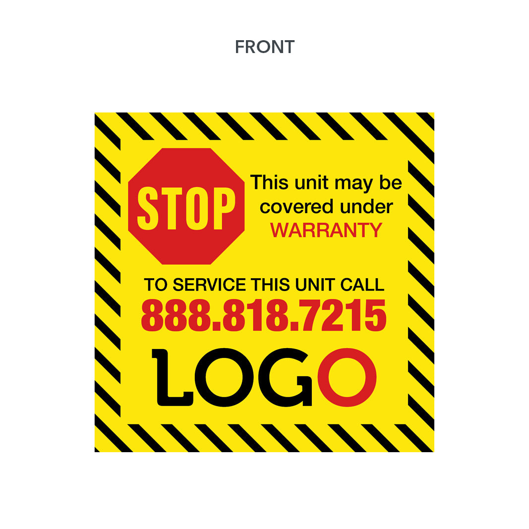 hvac equipment sticker with stop sign