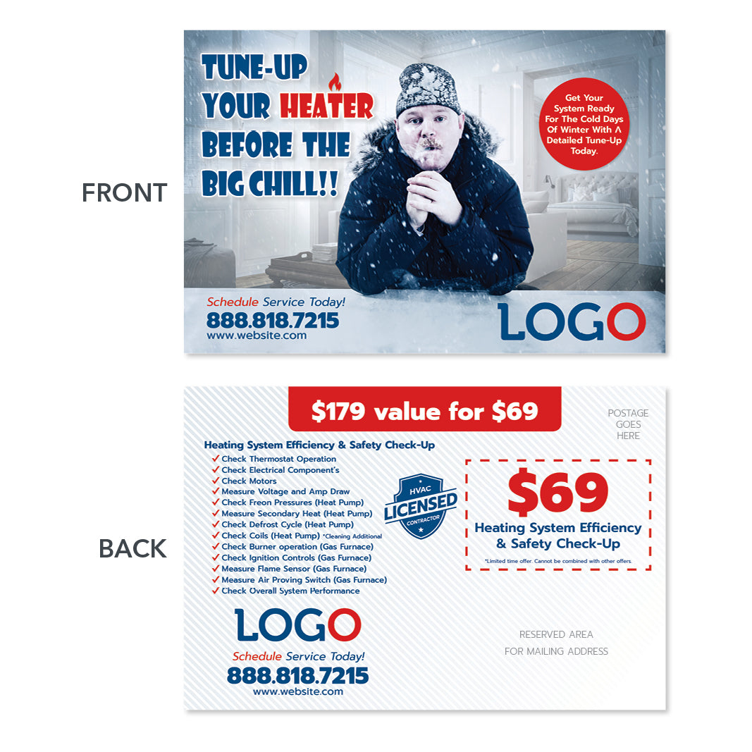 hvac heating maintenance postcard