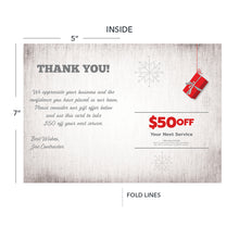 Load image into Gallery viewer, holiday hvac or plumbing thank you card
