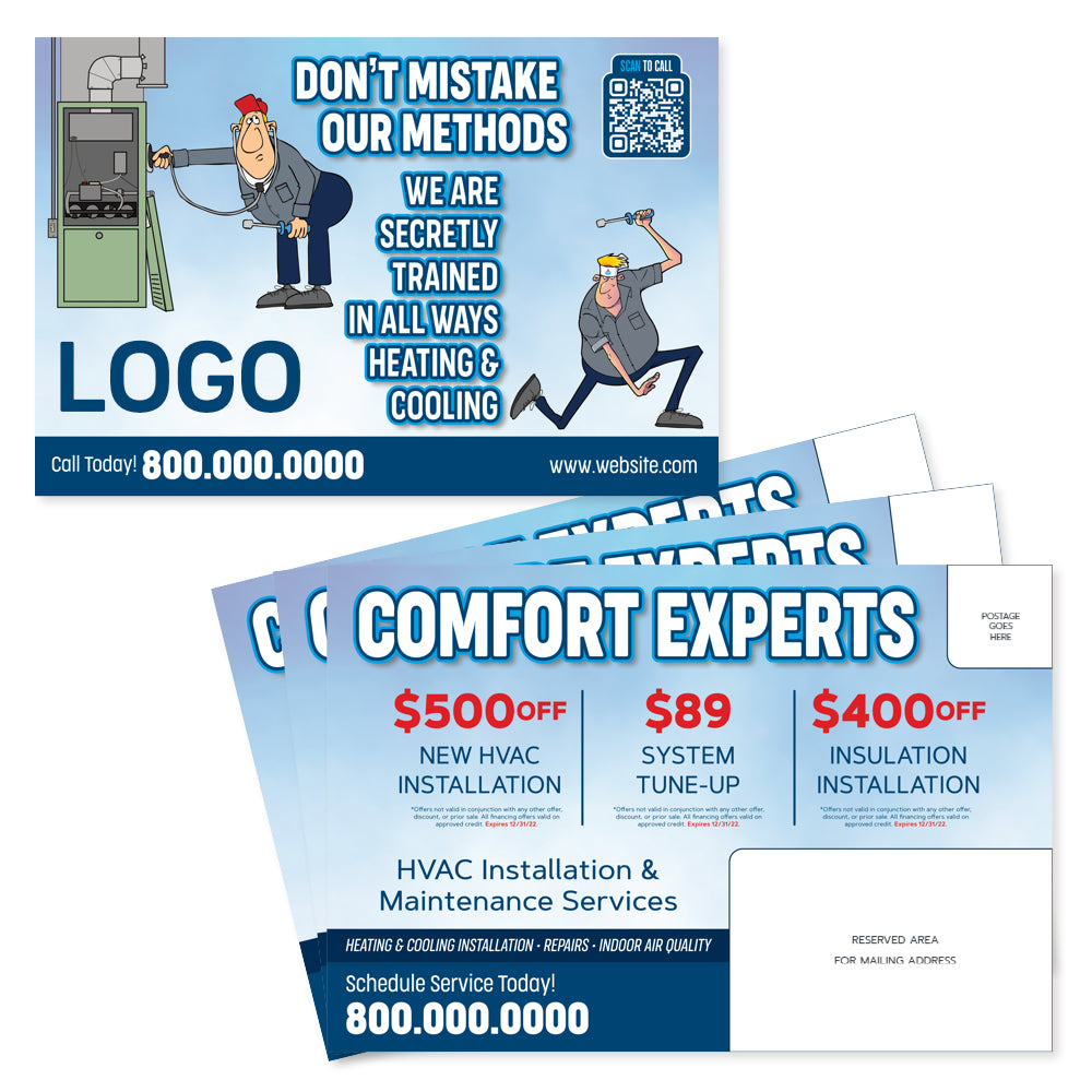 hvac postcard humor design