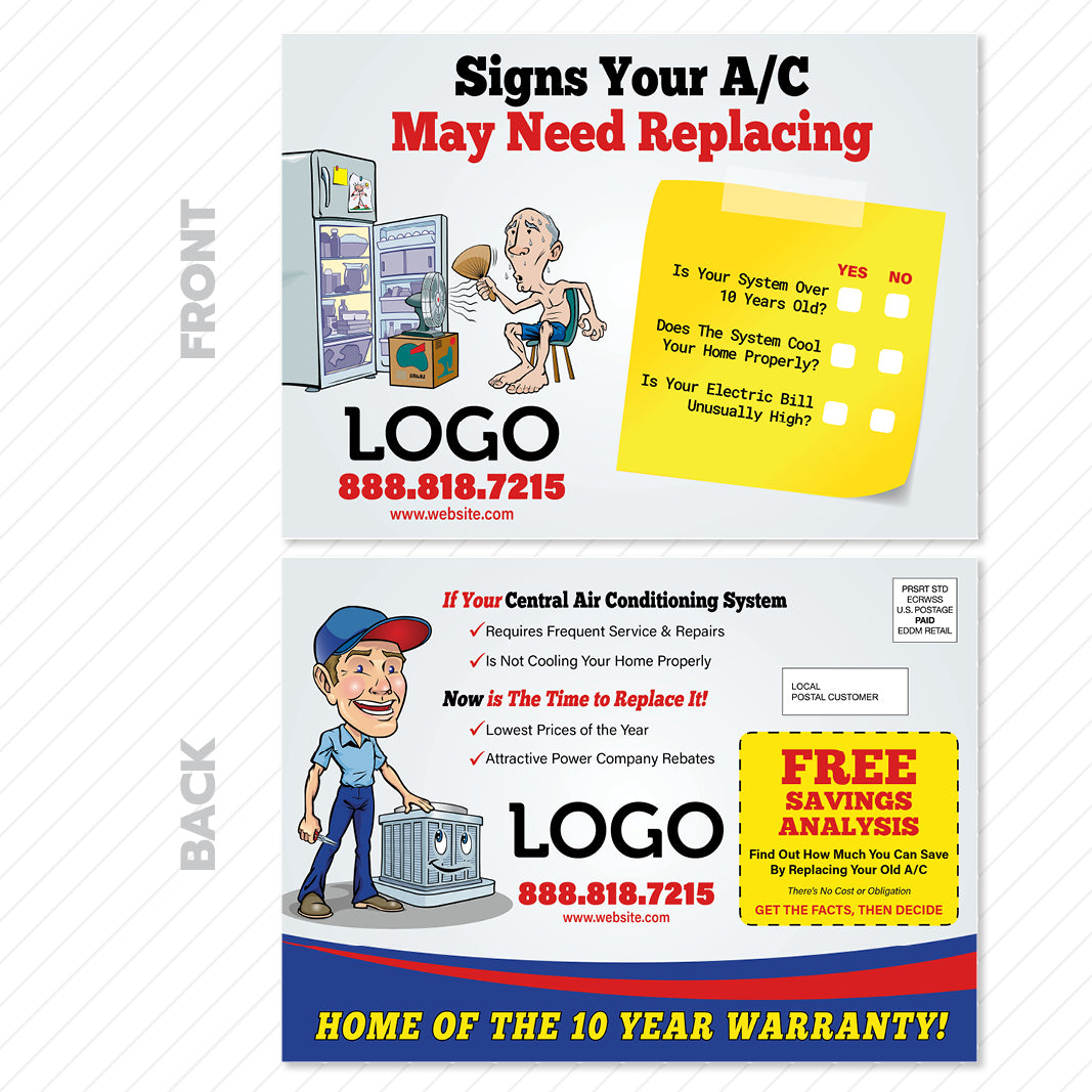 hvac system replacement eddm postcard