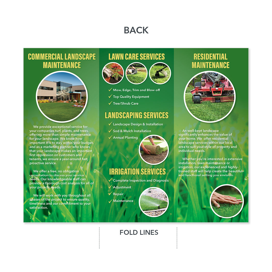 landscape and lawn maintenance brochure