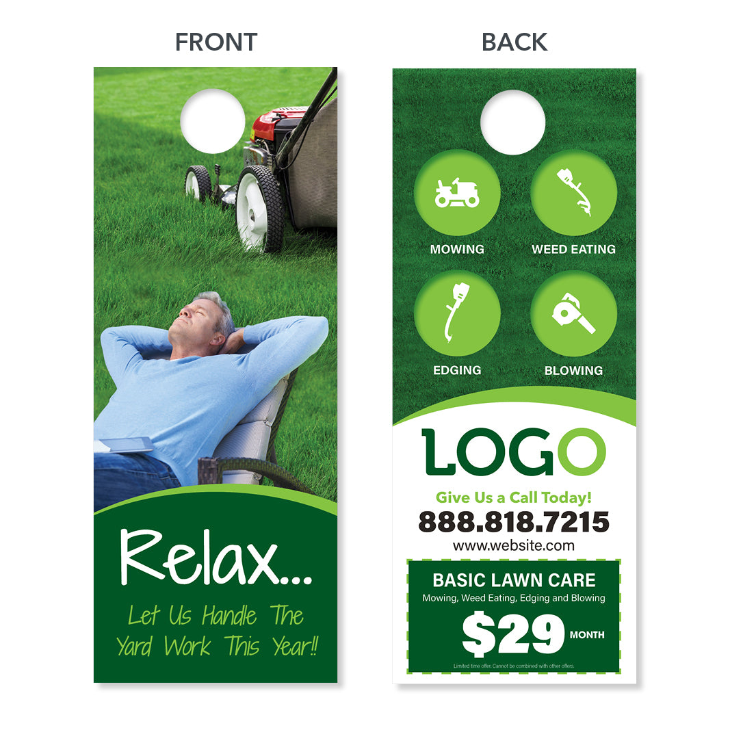 lawn care door hanger design relax