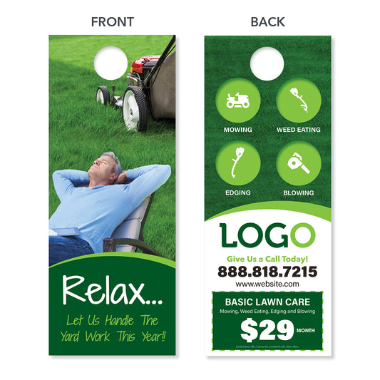 lawn care door hanger design relax