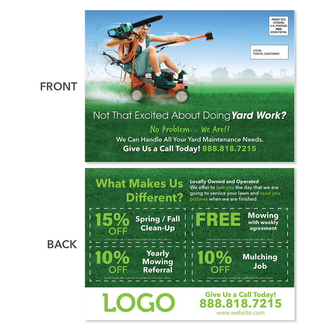 lawn care eddm postcard funny