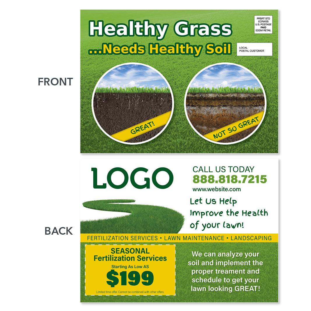 lawn fertilization eddm postcard