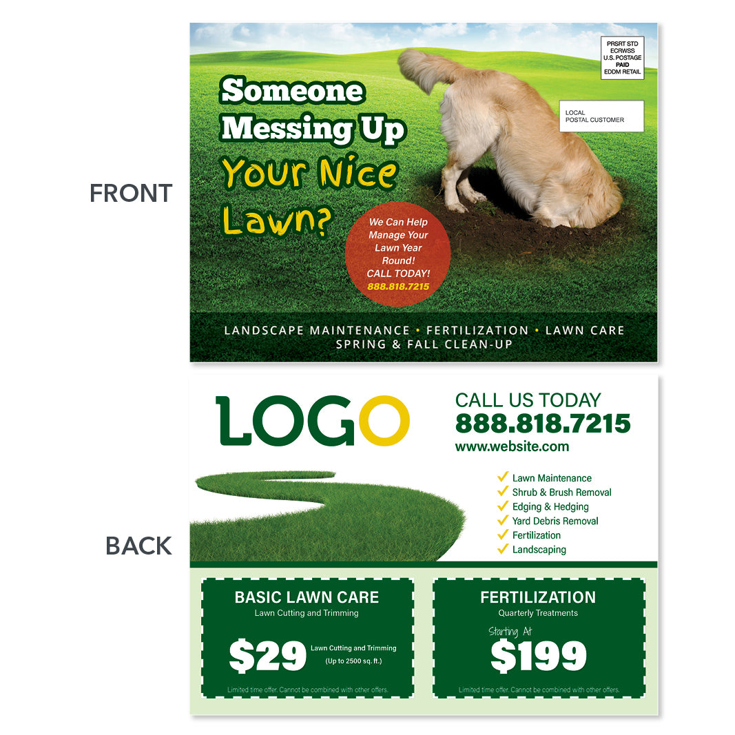 lawn maintenance eddm postcard